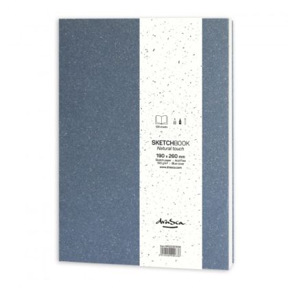 sketchbook 'Natural Touch' 19*26 cm., 128sh blue cover