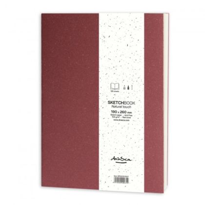 sketchbook 'Natural Touch' 19*26 cm., 128sh red cover