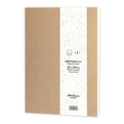 sketchbook 'Natural Touch' 19*26 cm., 128sh beige cover