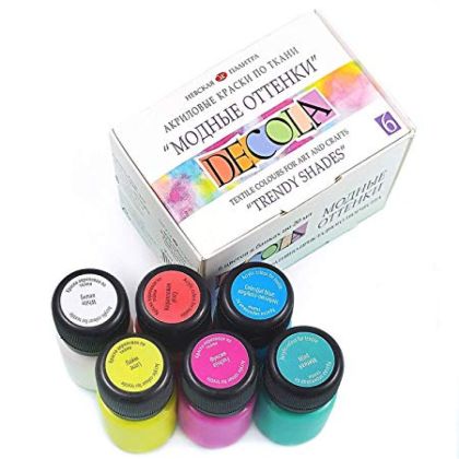 Colors for fabric DECOLA Set of 6 x 20 ml - TRENDY SHADES