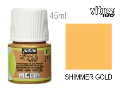 Glass paint - 67 shimmer gold, PEBEO Vitrea 160