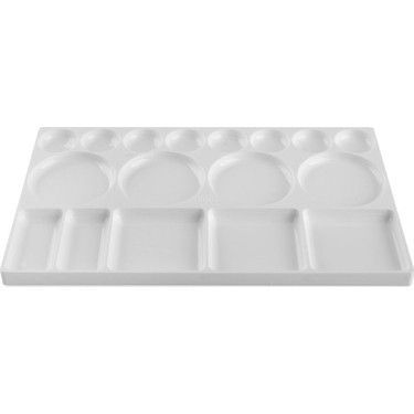 Plastic palette for watercolor and tempera paints 27x16 cm.