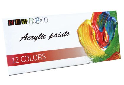 Комплект акрилни бои NEWART 12 цвята по 12 мл.
