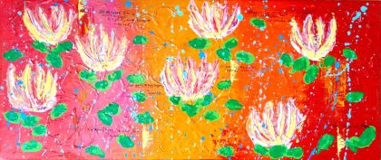 Water lilies - dimensions 30x70 cm.