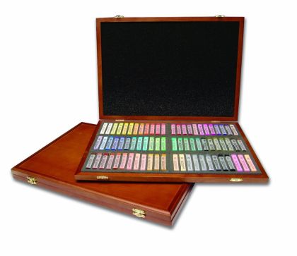 Soft pastels set of 72 colors in WOODEN BOX
