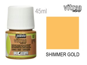 Glass paint - 67 shimmer gold, PEBEO Vitrea 160