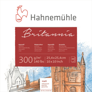 Sketchbook HAHNEMUHLE BRITANNIA MAT 300gr, 25,4/25,4cm, 30sheets