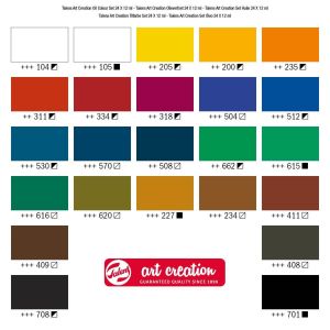 Комплект маслени бои ART CREATION 24 цвята по 12 мл.