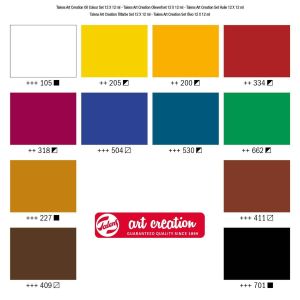 Комплект маслени бои ART CREATION 12 цвята по 12 мл.