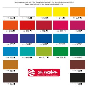 Комплект акрилни бои ART CREATION 24 цвята по 12 мл.