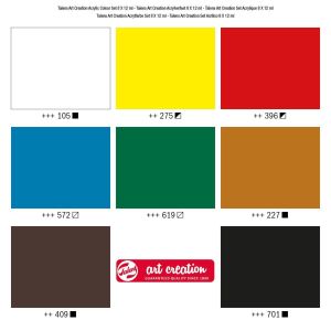 Комплект акрилни бои ART CREATION 8 цвята по 12 мл.