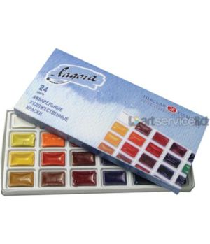 Ладога акварелни бои комплект 24 цвята