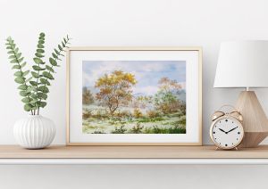 Autumn landscape - Watercolor poster, printed on HQ watercolor paper