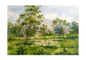 Summer - Watercolor poster, printed on HQ watercolor paper