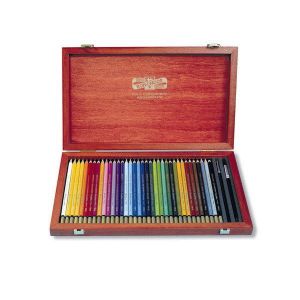 Акварелни моливи 36 цвята в дървена кутия