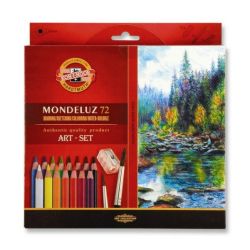Watercolor pencils set of 72 colors with brushes and sharpener