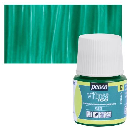 Glass paint - 12 EMERALD, PEBEO Vitrea 160