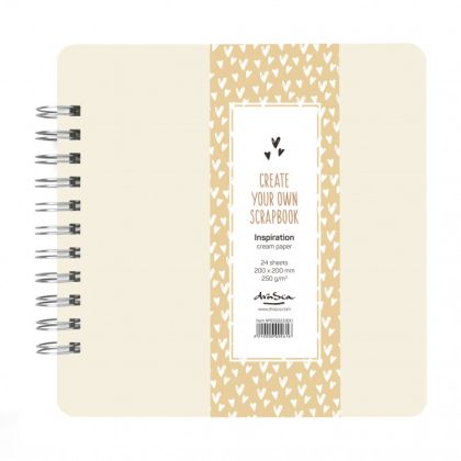 'Scrapbook Inspiration' Cream paper 250g 24 sheets, 20x20 cm.