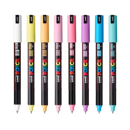 POSCA акрилни маркери 1MR - Комплект 8 бр. меки цветове