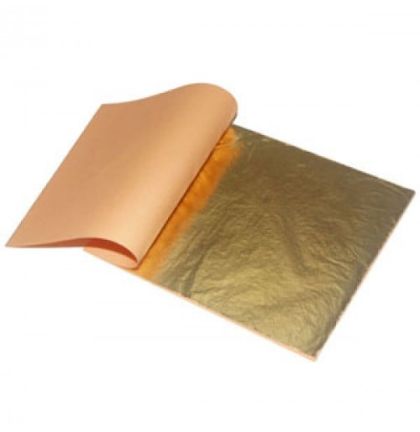 Slag Metal gold leaves 100 sheets size 16x16 cm.