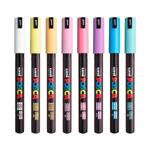 POSCA акрилни маркери 1MR - Комплект 8 бр. меки цветове